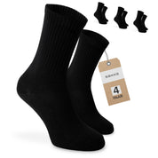 SOKKS 4 Paar Tennissocken Schwarz | Baumwolle