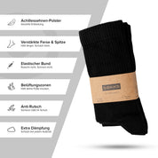 SOKKS 4 Paar Tennissocken Schwarz | Baumwolle