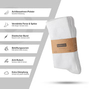SOKKS 4 Paar Tennissocken Weiß | Baumwolle