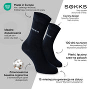 SOKKS Skarpetki do Garnituru Granatowe z Bawełny — Zalety: Made in Europe, bawełna organiczna, 100 dni na zwrot, 12-miesięczna gwarancja na dziury