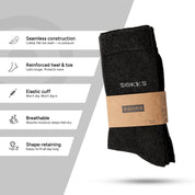 SOKKS Business Dress Socks Grey in Bamboo Viscose — Worn view