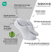 SOKKS Calcetines Invisibles Blanco – calcetines invisibles para sneakers de Viscosa de Bambú — Ventajas: Fabricados en Europa, bambú orgánico, 100 días de devolución, 12 meses de garantía antiagujeros
