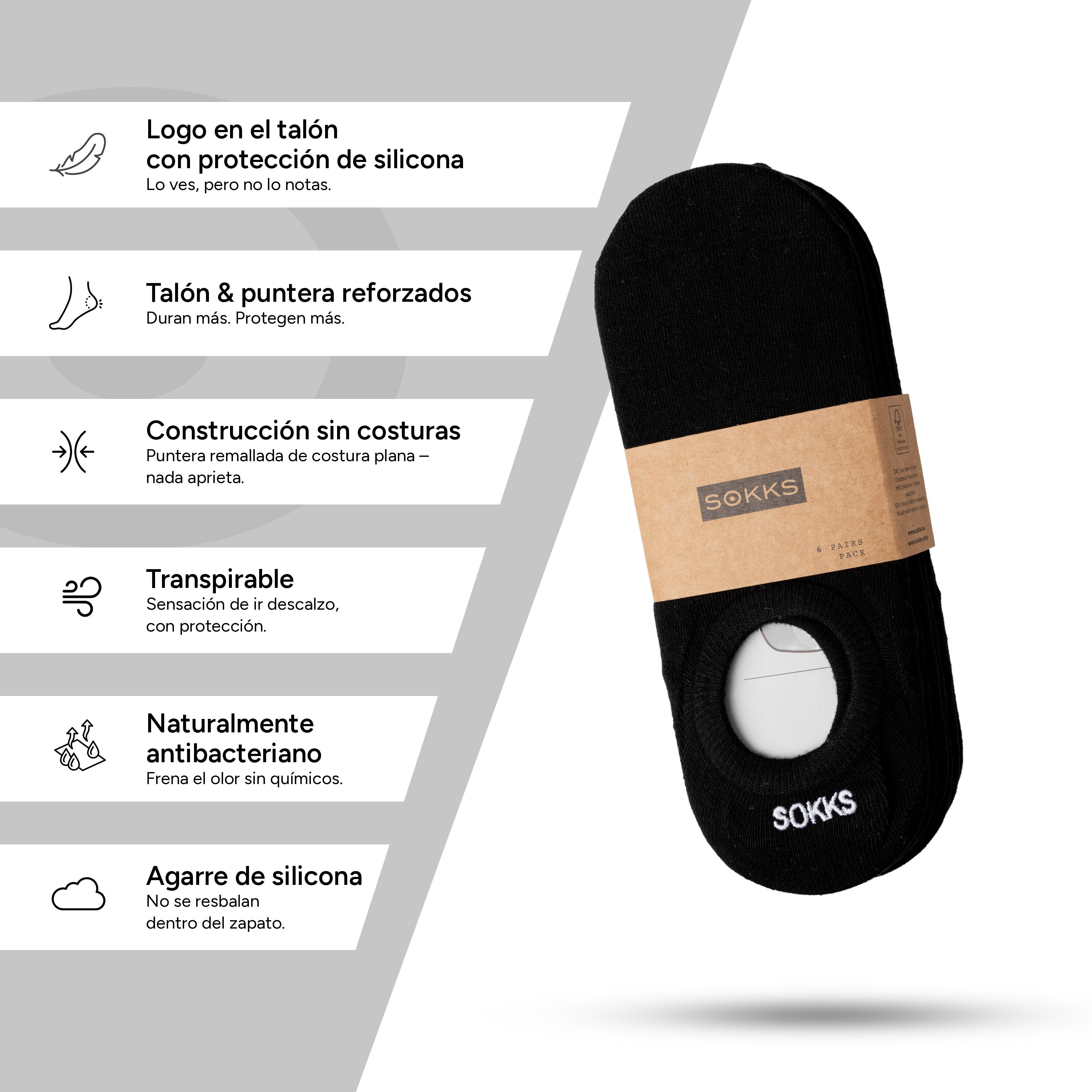 SOKKS Calcetines Invisibles Negro – calcetines invisibles para sneakers de Algodón — Vista de uso