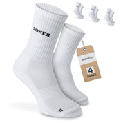 SOKKS Calcetines de Running Altos Blanco de Mezcla de Algodón — Pack de 4 pares