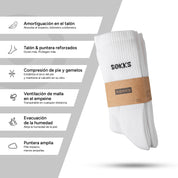 SOKKS Calcetines de Running Altos Blanco de Mezcla de Algodón — Vista 4