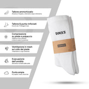 SOKKS Calze da Running Alte Bianco in Misto Cotone — Vista 4