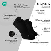 SOKKS Löparstrumpor Svart i Lätt Funktionsmaterial — Fördelar: Tillverkade i Europa, funktionsmaterial, 100 dagars returrätt, 12 månaders anti-hål-garanti