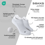 SOKKS Löparstrumpor Vit i Lätt Funktionsmaterial — Fördelar: Tillverkade i Europa, funktionsmaterial, 100 dagars returrätt, 12 månaders anti-hål-garanti