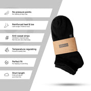 SOKKS Quarter Sneaker Socks Black in Cotton — Worn view