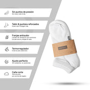 SOKKS Tobilleros Quarter Blanco de Algodón — Vista de uso