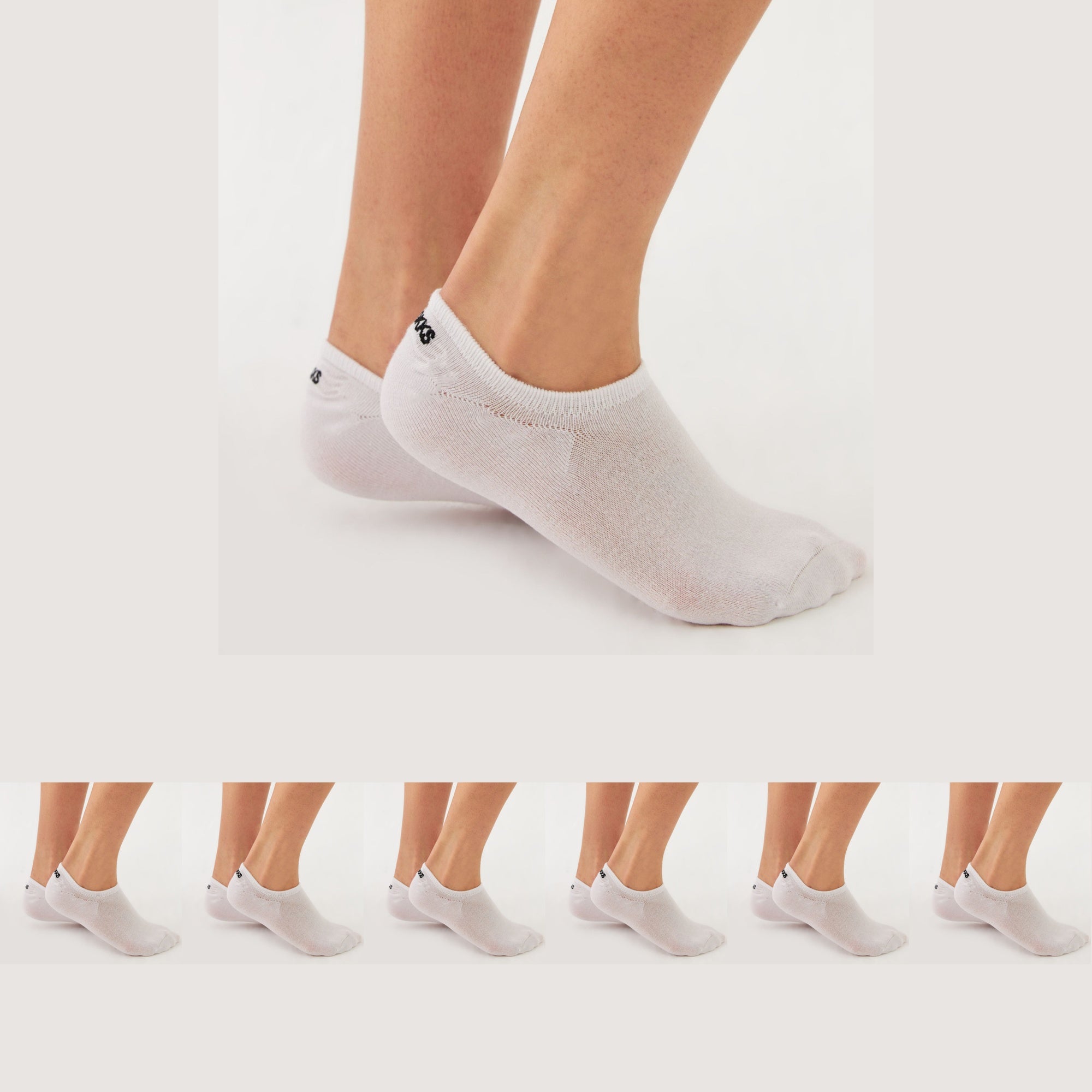 SOKKS 6 Paar Bambus Füßlinge Weiß | No-Show — SOKKS Premium Socken Hauptbild