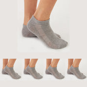 Graue Quarter-Sneakersocken von SOKKS aus Baumwolle für Damen und Herren