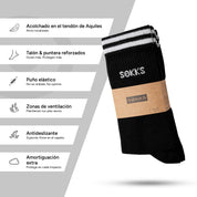 SOKKS Calcetines Deportivos Negro con Letras de Algodón — Vista 4