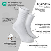 SOKKS Höga Tennisstrumpor Vit i Bomull — Fördelar: Tillverkade i Europa, ekologisk bomull, 100 dagars returrätt, 12 månaders anti-hål-garanti