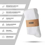 SOKKS Korkeat tennissukat Valkoiset, puuvillaa — Näkymä 4